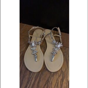 Gold jeweled sandals
